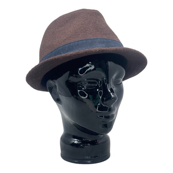 Mega Cap Short Brim Fedora Hat 60% wool 40% Rayon Size M Brown - Picture 4 of 9